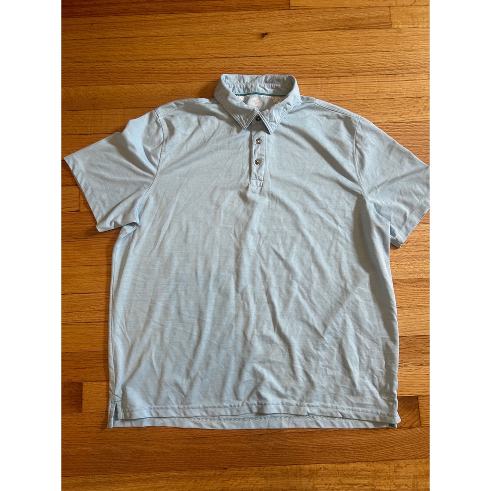 Havana Jim Mens Polo Shirt Large Light Blue Short Sleeve Casual Golf Top